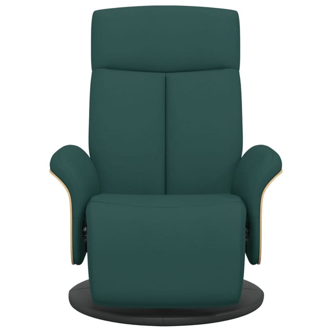vidaXL - Fauteuil - verstelbaar - met - voetensteun - stof - donkergroen