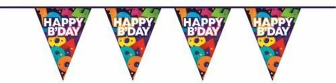 Vlaggenlijn Cijfers Happy Birthday - 10 meter