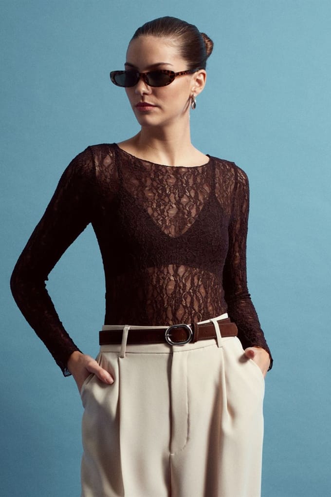 Slim Fit Kant Bootnek Blouse