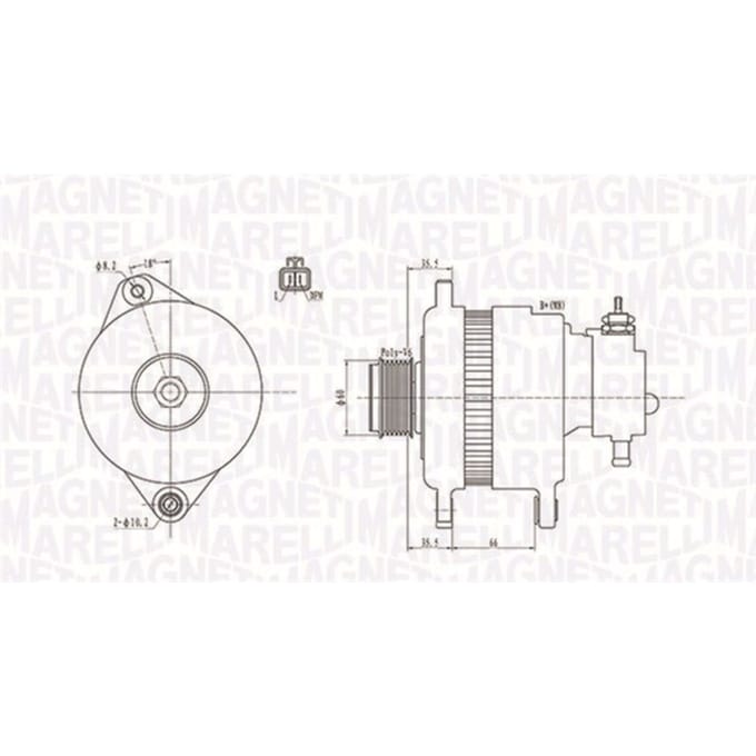 Driefasige generator MAGNETI MARELLI 063731900010