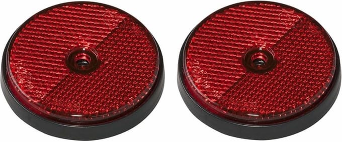 ProPlus Ronde reflector met schroefbevestiging - rood - 80 mm - 2 stuks