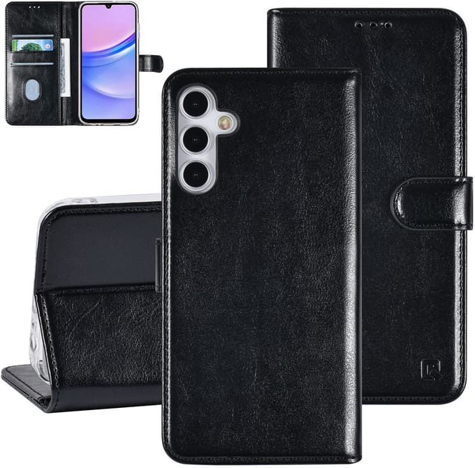 UNIQ Accessory Galaxy A15 5G Book Case hoesje Pasjeshouder - Zwart