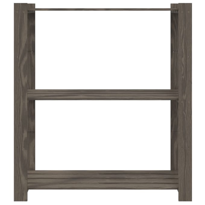 vidaXL - Opbergrek - 3-laags - 80x38x90 - cm - massief - grenenhout - grijs