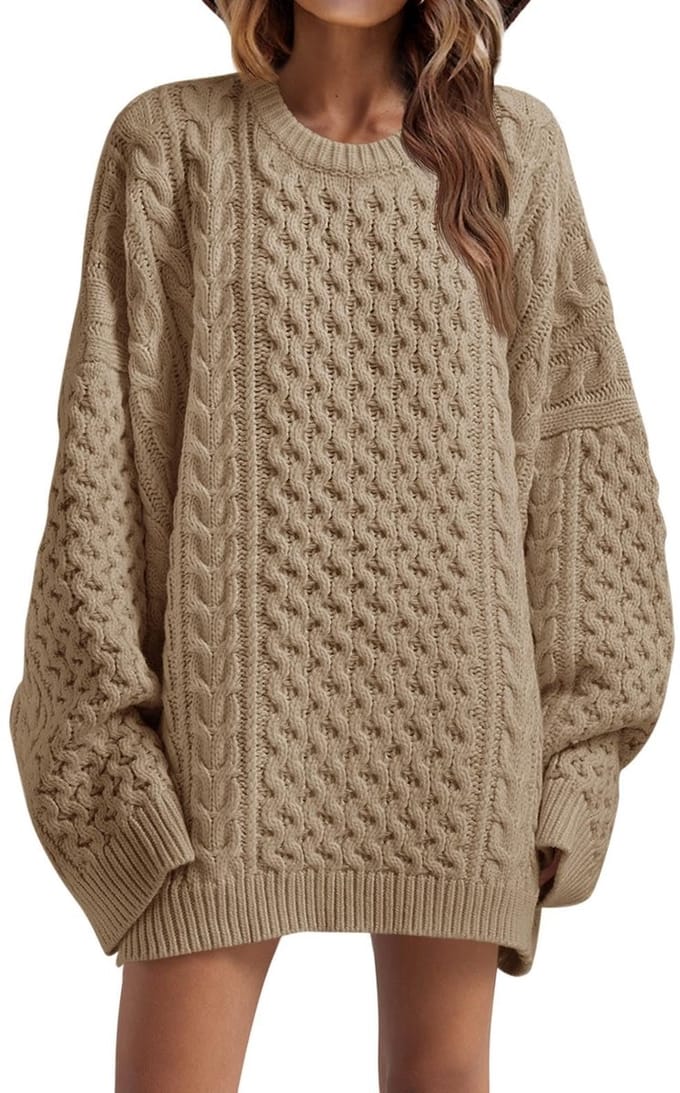 Trui dames oversized - Grof gebreide Trui - Ronde hals - Lange mouwen - Zachte stof - Relaxte pasvorm - Pullover