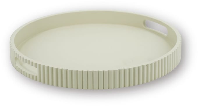 Housevitamin Dienblad 35x35 cm – Zand– Geribbelde Rand – MDF – 4 cm Hoog – Nordic Design – Decoratief & Functioneel