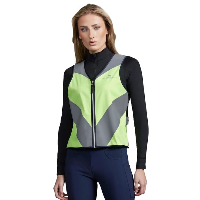 Reflecterend paardrijvest zonder mouwen dames Premier Equine