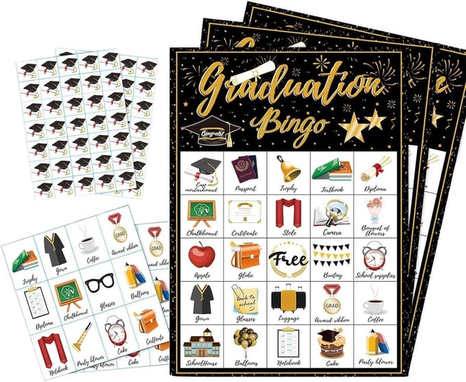 Afstudeer Bingo - Feest Spel - Diploma Viering - 24 Spelers - 17x12 cm