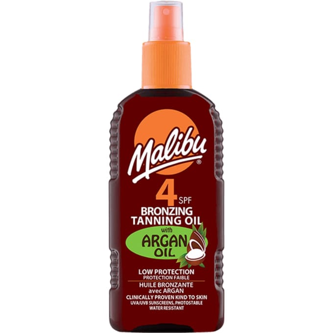Malibu bronzing olie met arganolie SPF4 200ml