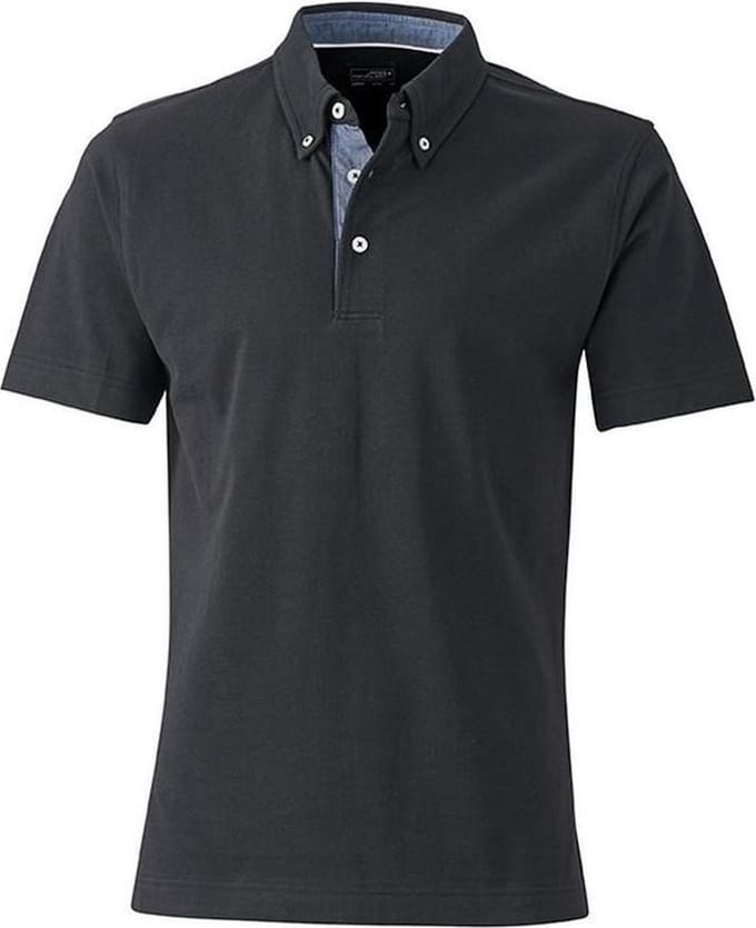 James and Nicholson Herenpolo (Zwart/lichte denim)