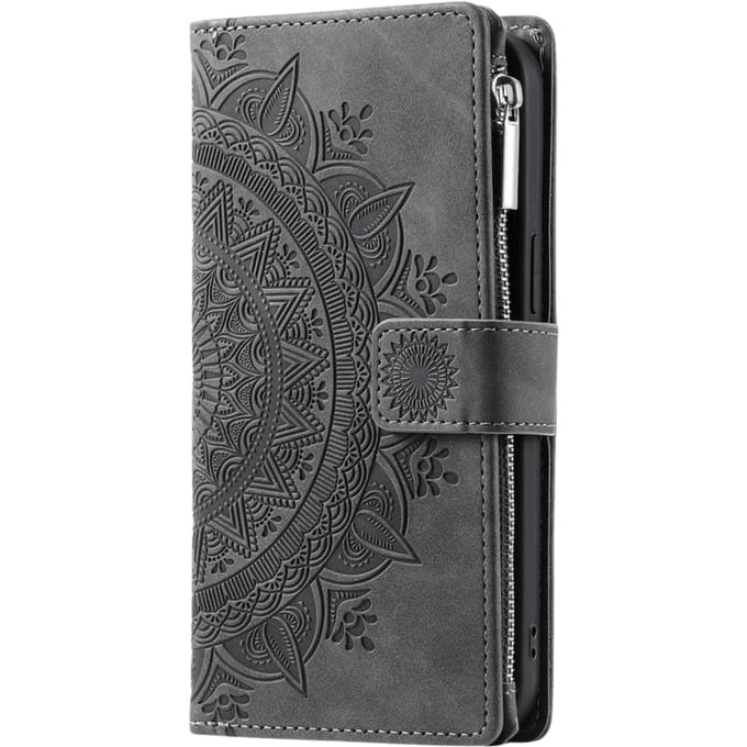 Comfycase Samsung Galaxy A16 Mandala Wallet Grijs