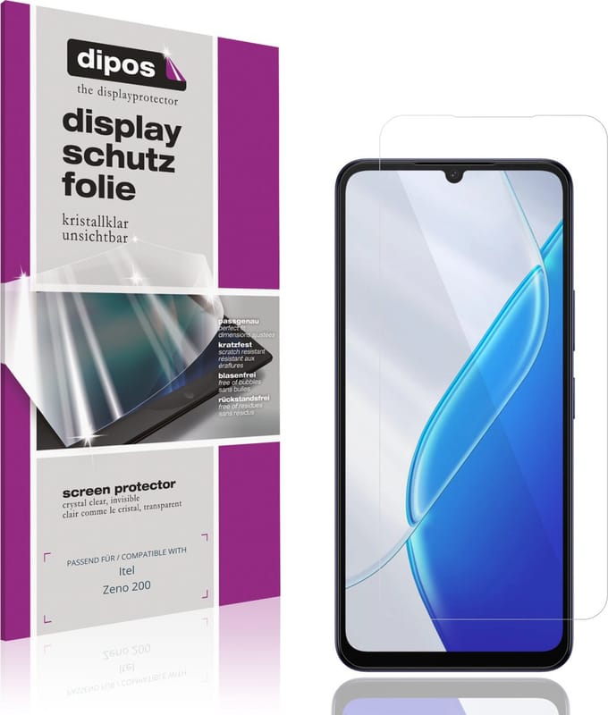 dipos – 4x Beschermfolie geschikt voor Itel Zeno 200 | Krasbestendige & heldere Screenprotector Ultra-Thin