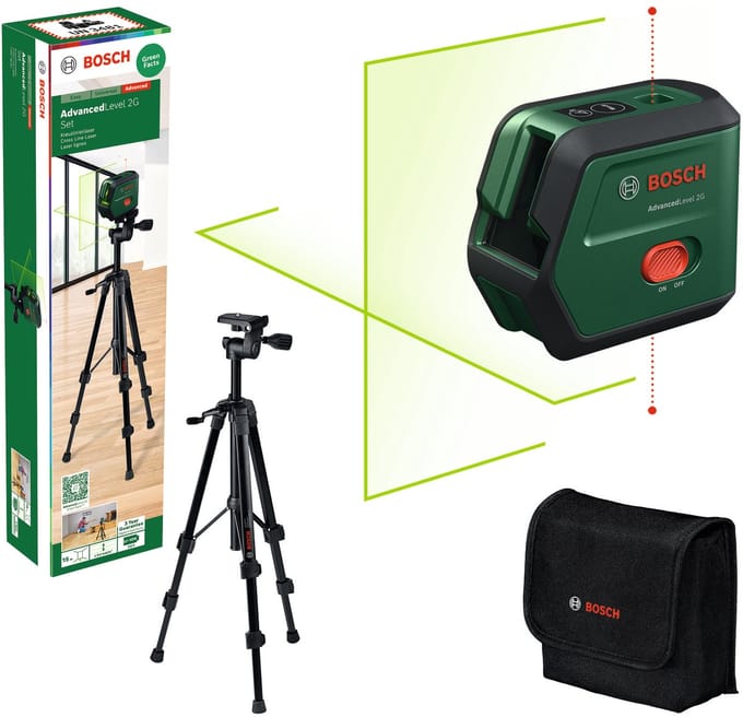 Bosch Home and Garden AdvancedLevel 2G Set Kruislijnlaser Reikwijdte (max.): 15 m