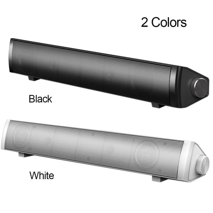 SADA V105 Luidsprekerbalk Computerluidsprekers Bekabelde computer Soundbar Stereo USB-aangedreven Mini Lang 360mm zwart