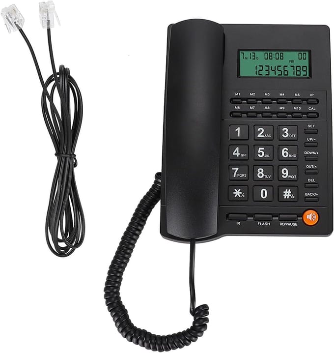 Vaste Telefoon - Bureautoestel - Thuis Kantoor - Grote Knoppen - Zwart