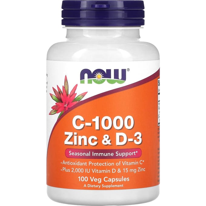 NOW Foods, C-1000 Zink & D-3, 100 Veggie Capsules