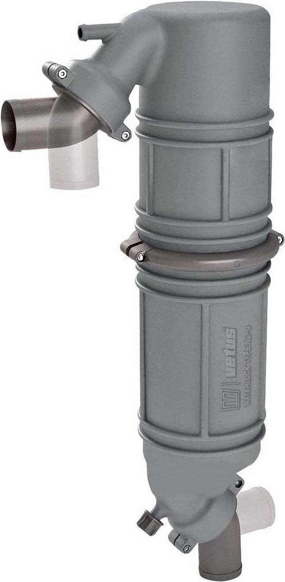 Vetus Nlpg Uitlaatsysteem Zwanenhalsdemper Met Demper Zilver 75 mm