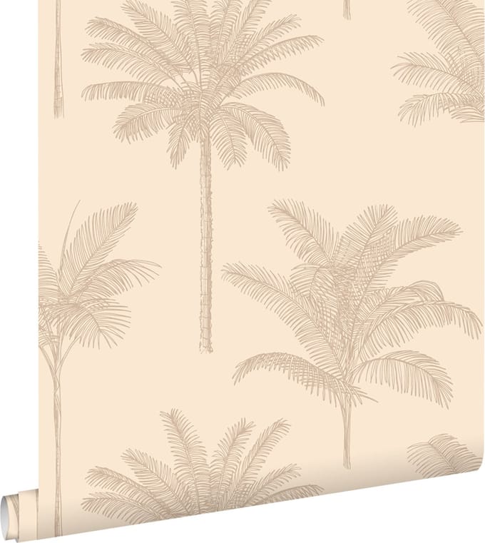ESTAhome behang palmbomen beige - 53 cm x 10.05 m - 139740