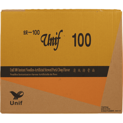 Uni-President instantnoedels - kunstmatige smaak van gestoofde varkensribben, 105 g (doos van 24 stuks)