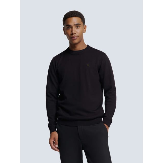 No Excess Pullover crewneck 2 coloured melang black