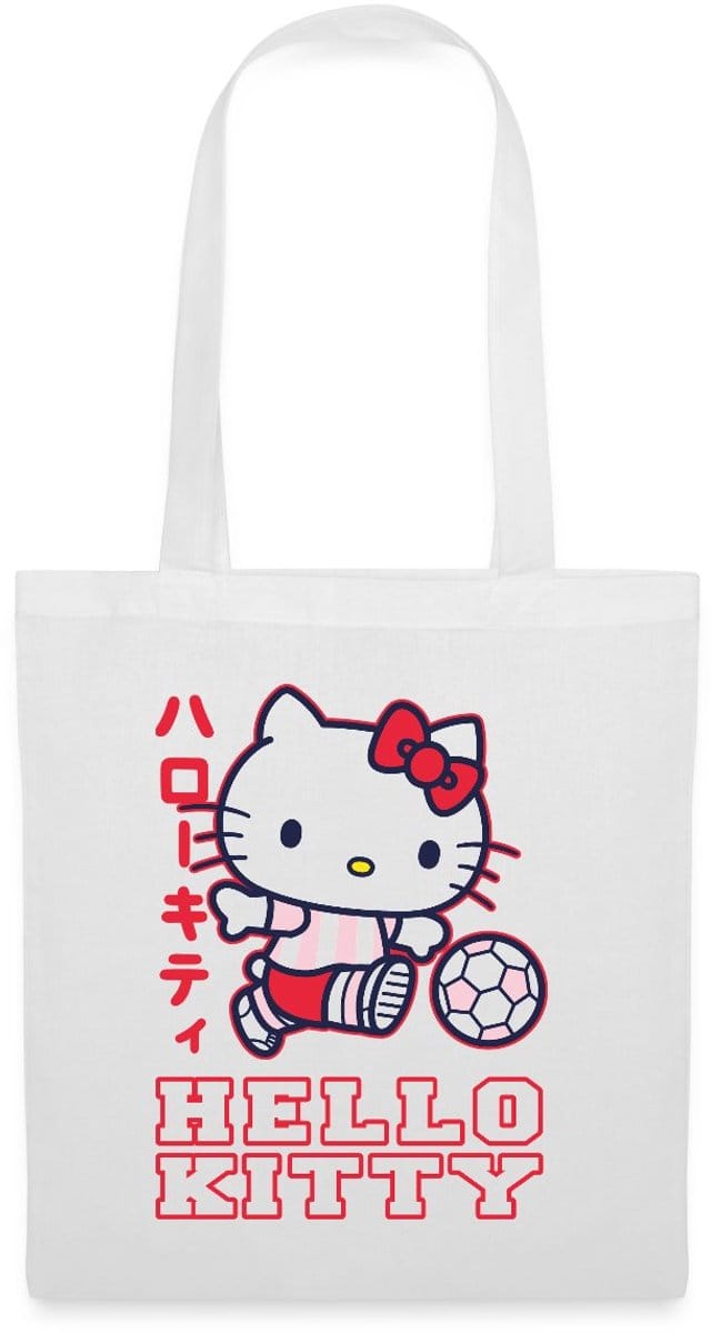 Hello Kitty Speelt Voetbal Tas Van Stof Schoudertas
