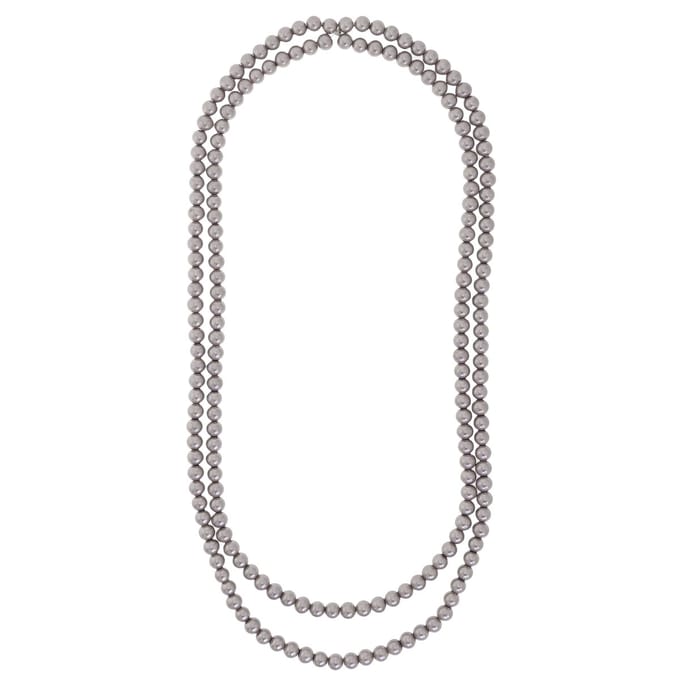 Behave - Parel Ketting - Grijs Taupe - Glasparels - 150 cm lang