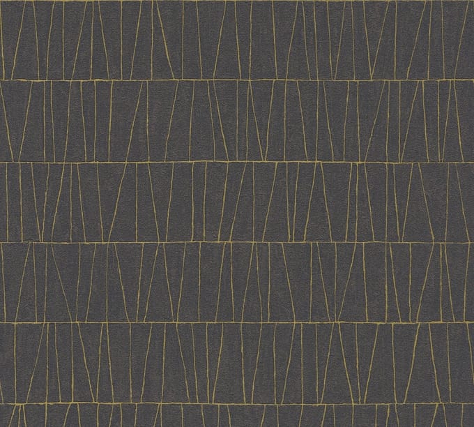 GRAFISCH MOZAIEK BEHANG | Geometrisch - Antraciet Goud - A.S. Création Jade 2