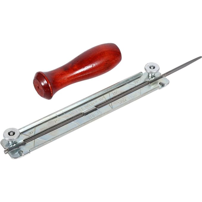 1x Lime pour chaîne de tronçonneuse et kits d'affûtage avec outil porte-bois (4,0 mm) white