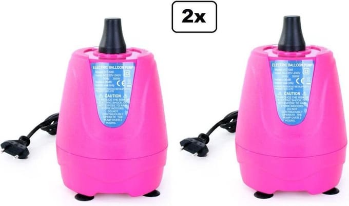 2x Ballonpomp electrisch roze