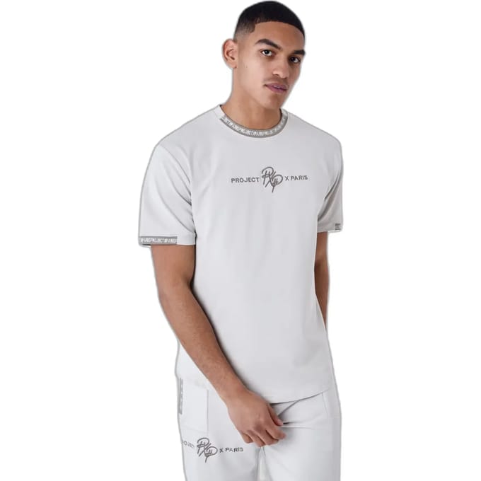 Effen T-shirt met logostreep Project X Paris