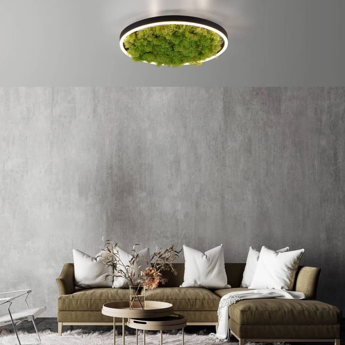 JUST LIGHT. GmbH LED plafondlamp Green Ritus, mos dimbaar Ø39,3cm