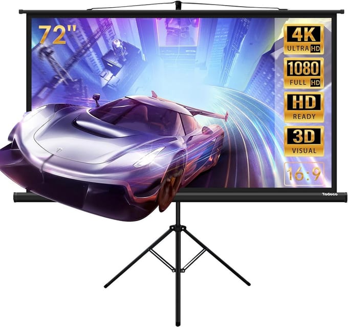 Inklapbaar Projectiescherm 160 cm 16:9 4K HD voor Binnen en Buiten