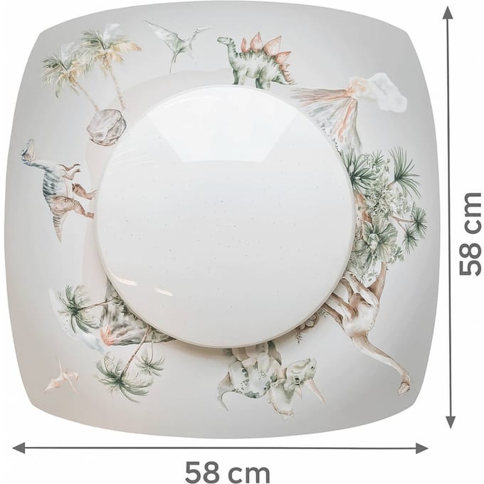 Elobra LED plafondlamp Jurassic Starlight, wit/kleurrijk, lengte 58 cm