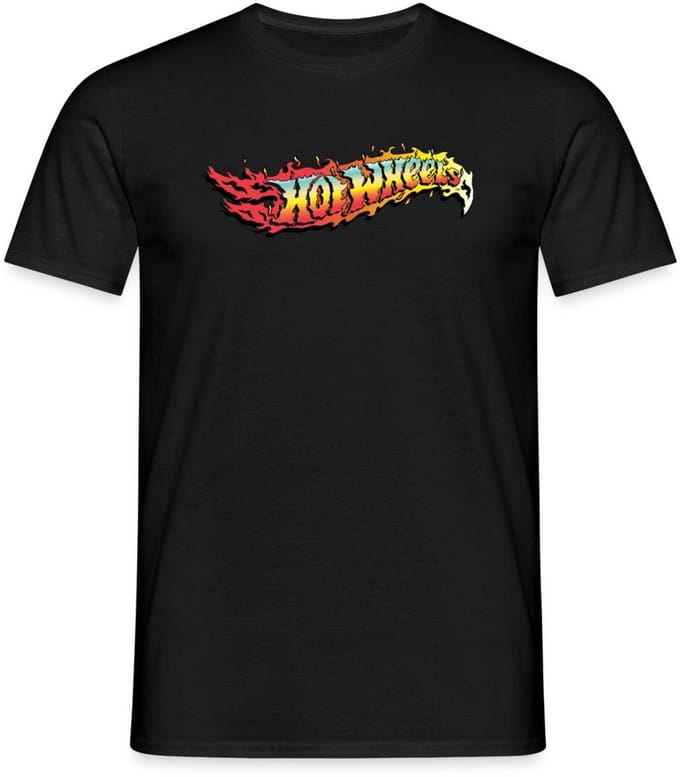 Hot Wheels Logo-Design Met Vlammen T-Shirt Heren