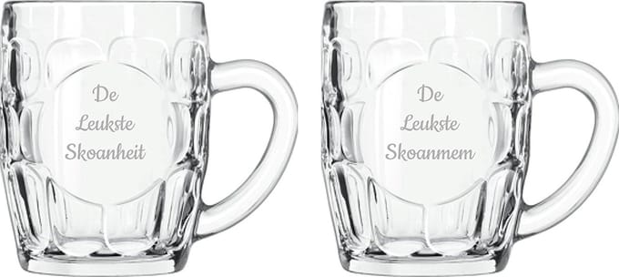 Gegraveerde Bierpul 55cl De Leukste Skoanheit-De Leukste Skoanmem