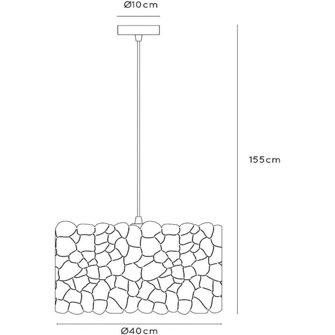 Lucide ALMELO - Hanglamp - Ø 40 cm - 1xE27 - Zwart