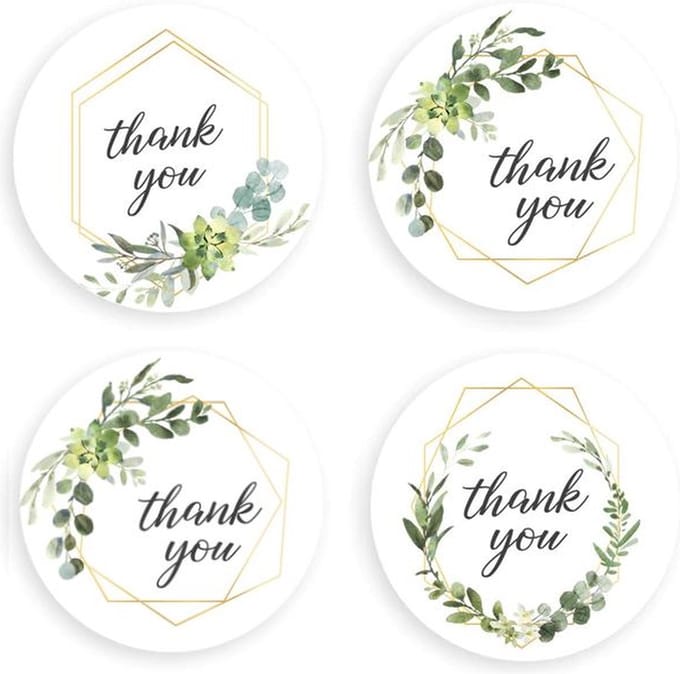 Thank you stickers - Sluitsticker - Sluitzegel - Bedankt stickers - Wit 50 stuks