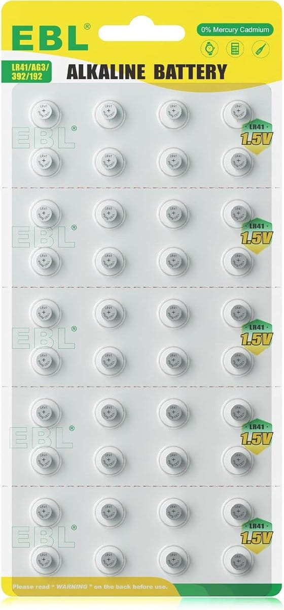 EBL 40-Pack LR41 AG3 - 1.5V Alkaline LR41 Knoopcelbatterij