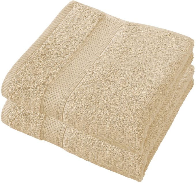 De Witte Lietaer Handdoek Stephanie Sand - Set 2 stuks - 50 x 100 cm - Beige - Katoen