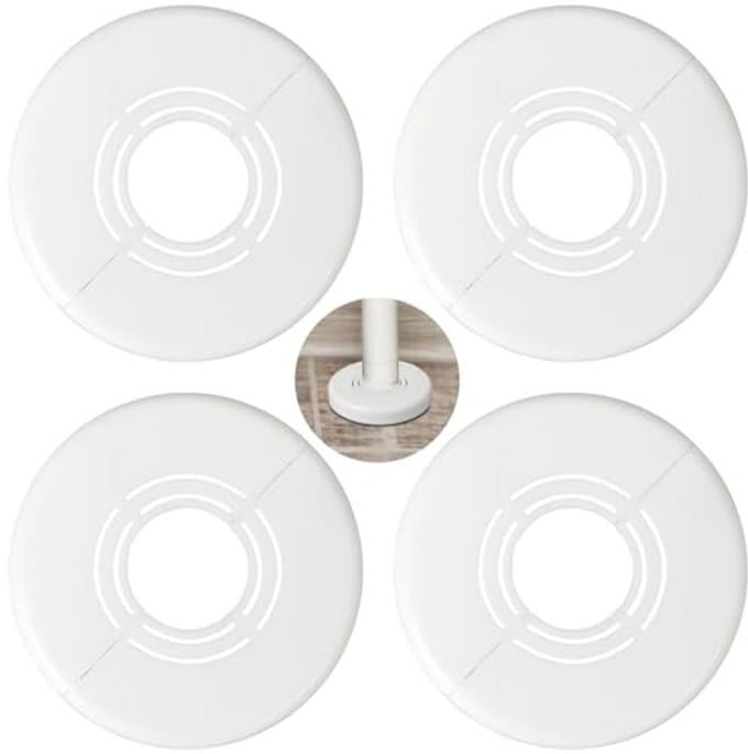 Verwarmingsbuis Rozetten voor Radiatoren - Variabele Binnendiameter (21/26/33 mm) - 4 Stuks Wit