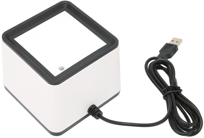 Dailygoody - Barcode Scanner - Draagbare 2D 1D QR Scanner - Handsfree Desktop Scanner - Wit - Multifunctioneel - Ideaal voor Supermarkten - USB I