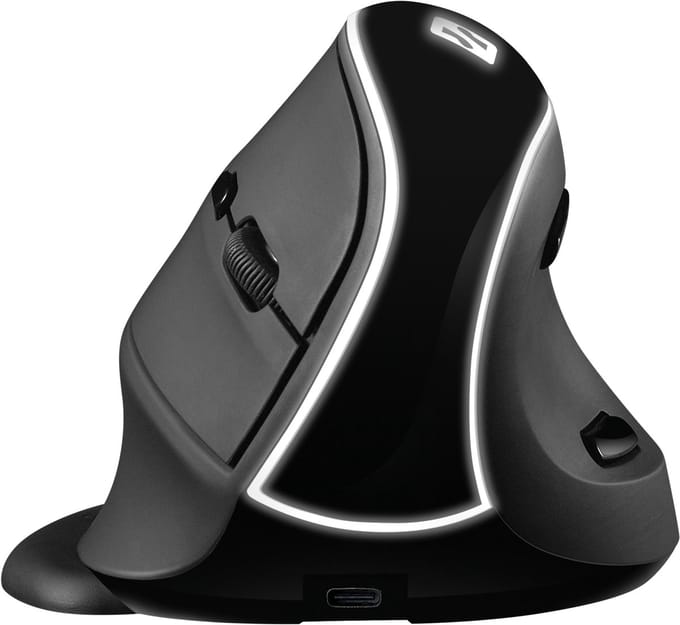 Sandberg Pro 630-13 Ergonomische muis - Verticale muis – Rechts – Draadloos – 1600 DPI