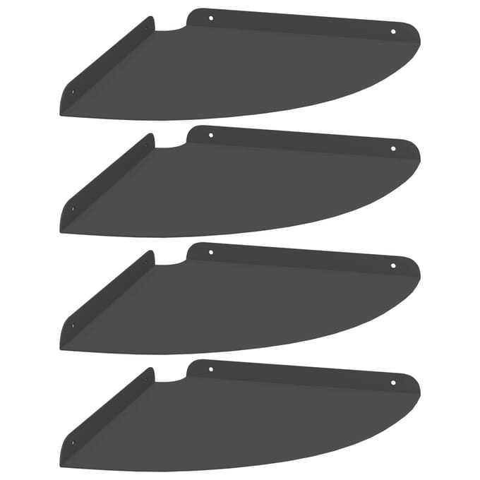 vidaXL - Hoek - Plank - 4 - st - Zwart - 30 - x - 30 - x - 2 - cm