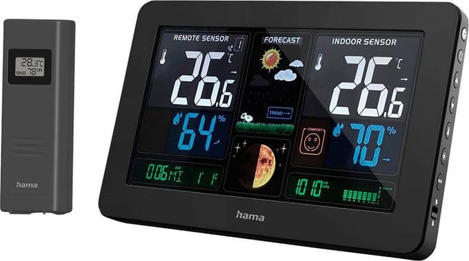 Hama 00186380 Digitaal weerstation Aantal sensoren max.: 1. stuk(s)