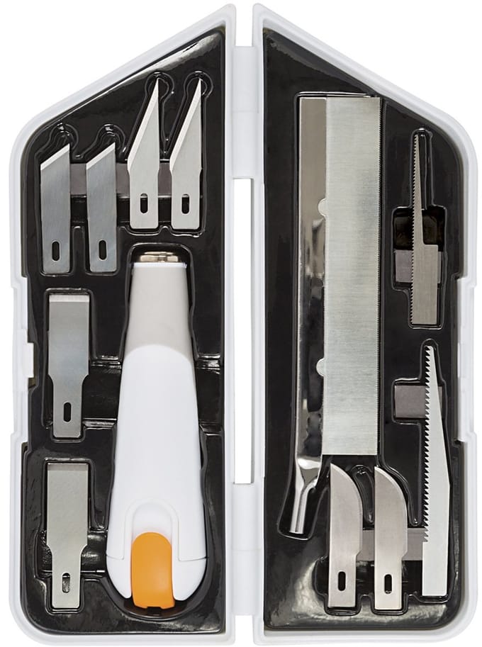 Fiskars Premium Performance Messenset - Mes, Beitel en Zaag - in Opbergdoos - 12-delig