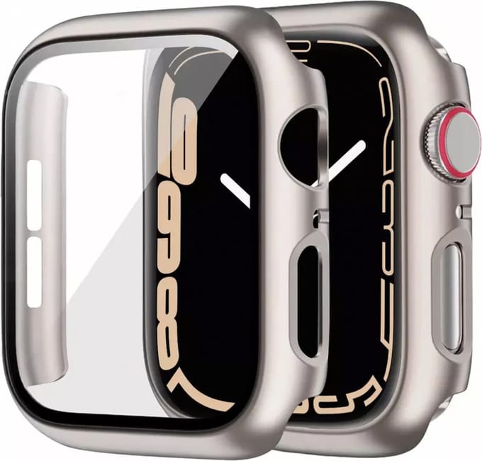 MY PROTECT - Hoesje Geschikt Voor Apple Watch 40mm Bescherm Case & Screenprotector - Starlight