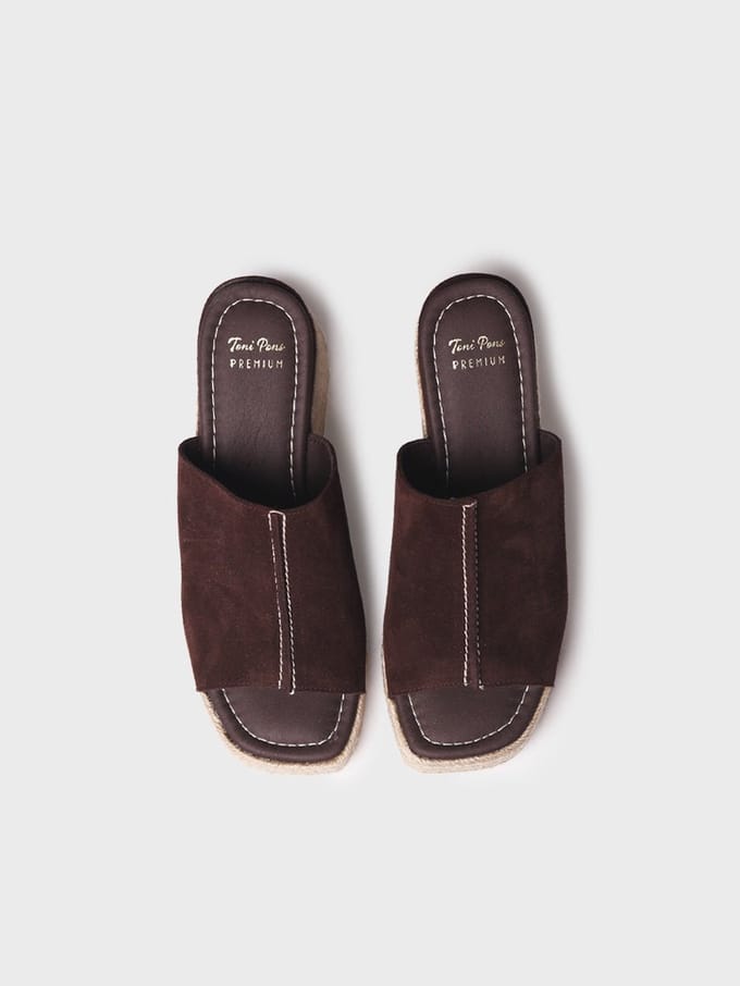 Suède espadrilles in klompstijl voor dames | MIRIAM