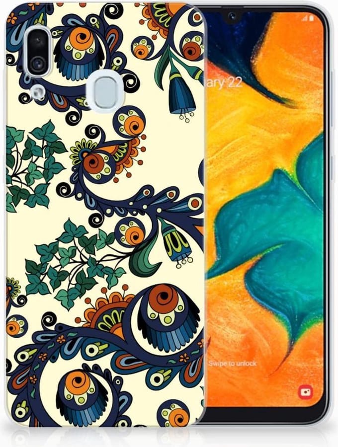 Siliconen Hoesje Samsung Galaxy A30 Barok Flower