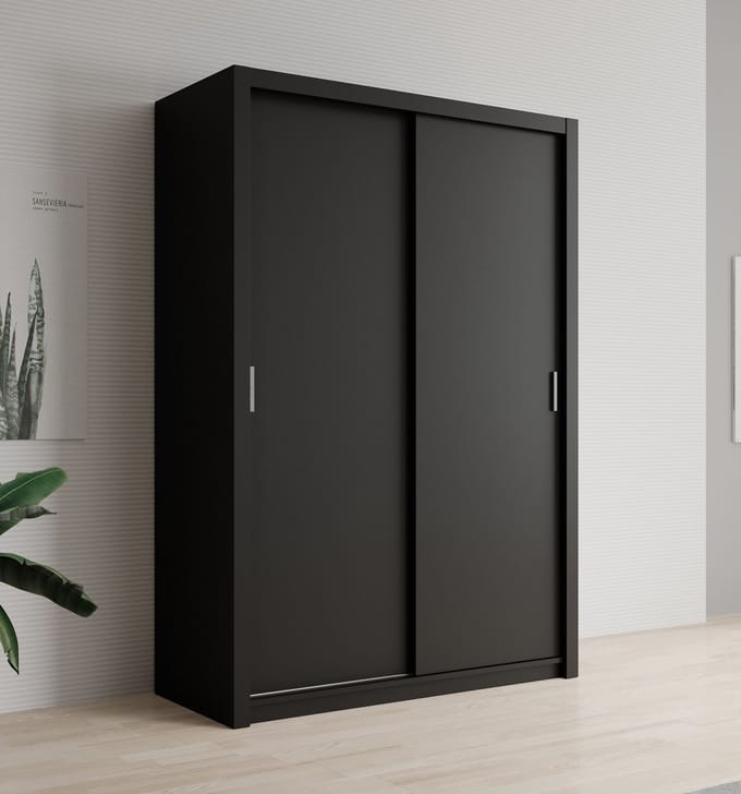 Meubella - Kledingkast Blake - Mat Zwart - 150 cm