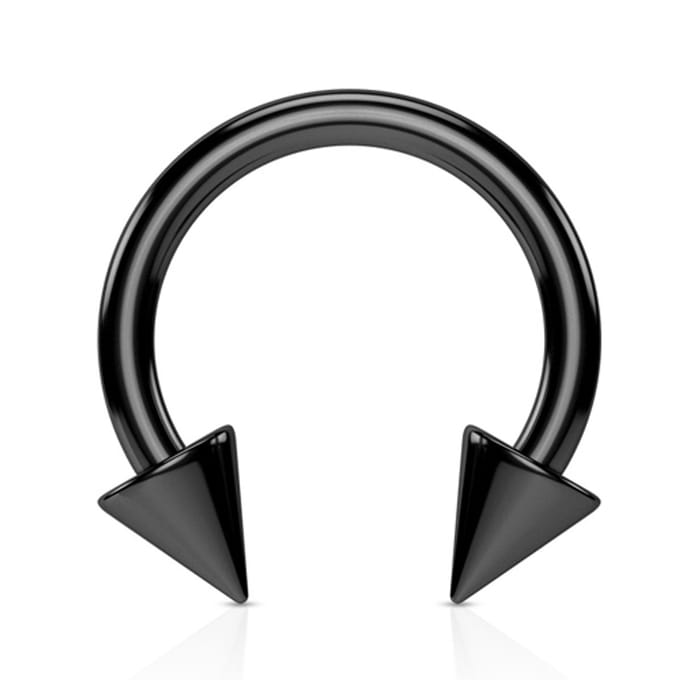 Horseshoe punt 4x12x6 mm - zwart - LMPiercings