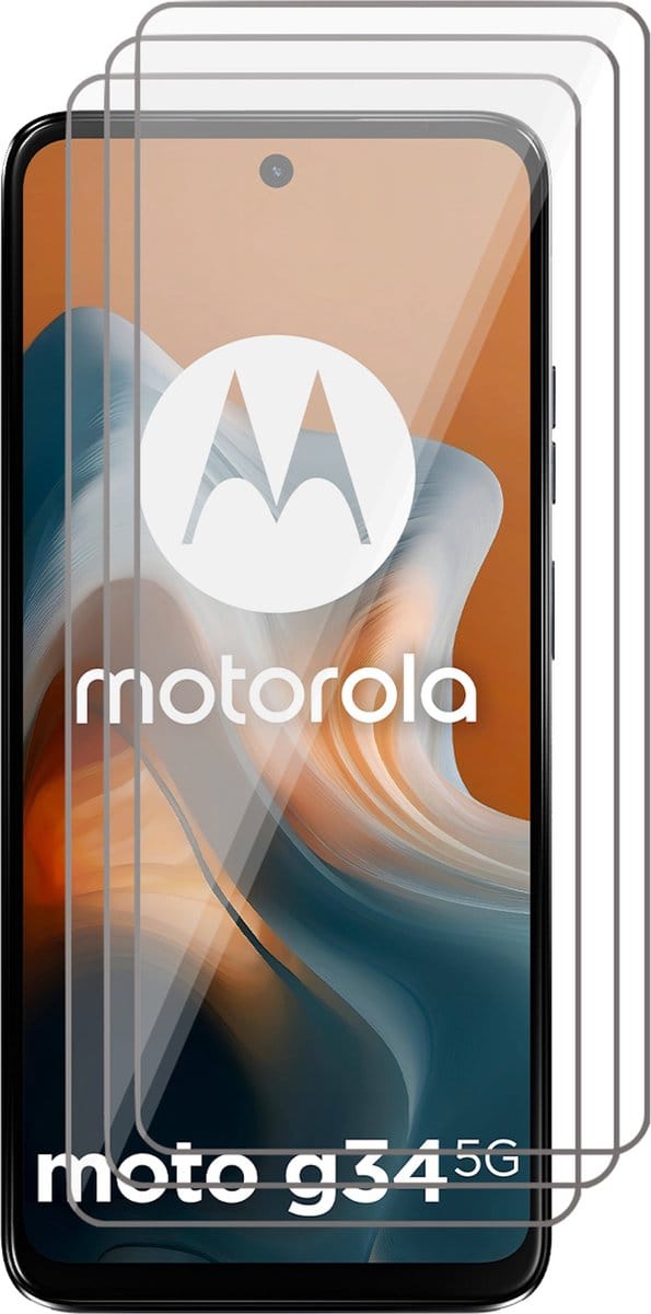 Screenprotector geschikt voor Motorola Moto G34 - 3x Glas Screen Protector